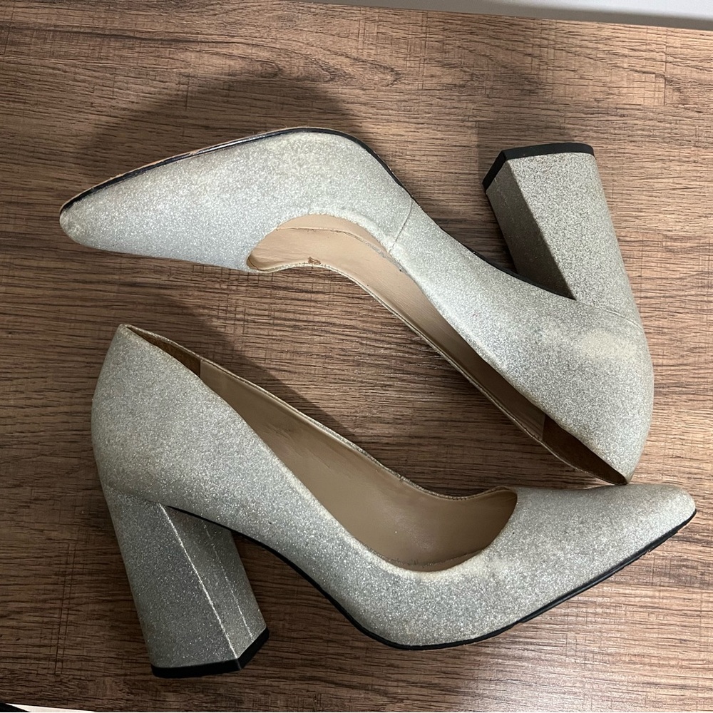 Vince Camuto Glittering Silver Heels